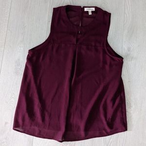 Monteau Burgundy Sleeveless Blouse
